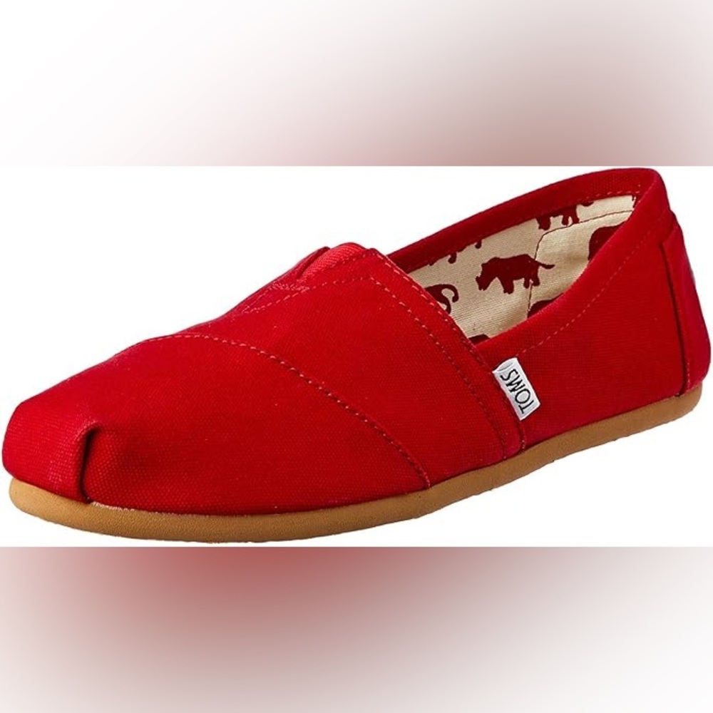 TOMS Women's Red Canvas Classic Size 8
